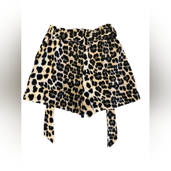 Zara Shorts Paper Bag Waist High Rise Animal Print Size XS - Picture 7 of 9